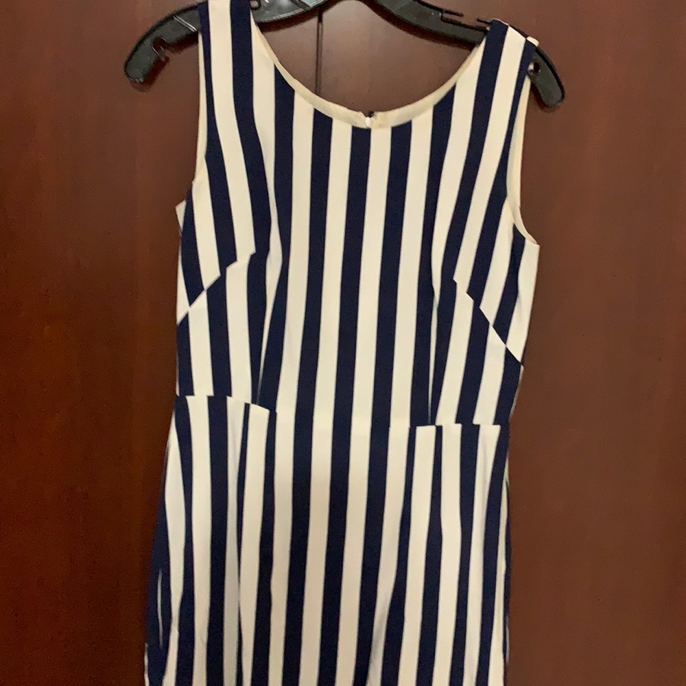 Dolce & Gabbana Navy and White Striped Dress Size 42